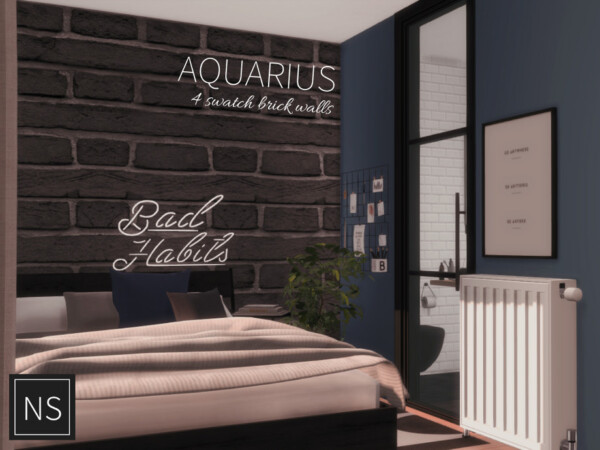 The Sims Resource: Aquarius Brick Walls by networksims