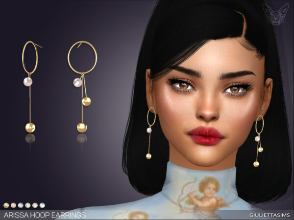 The Sims Resource: Arissa Hoop Earrings by feyona
