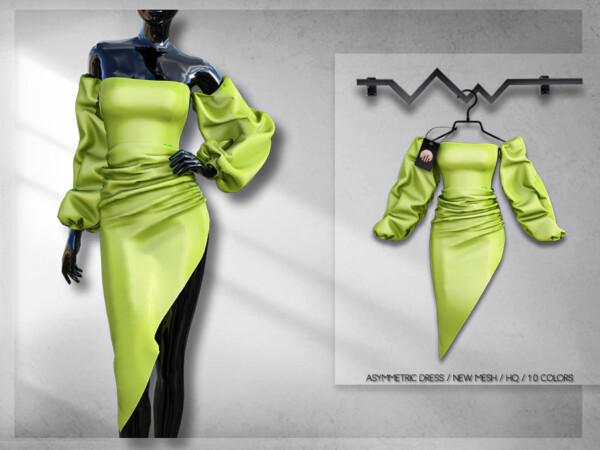 The Sims Resource: Asymmetric Dress BD278 by busra tr
