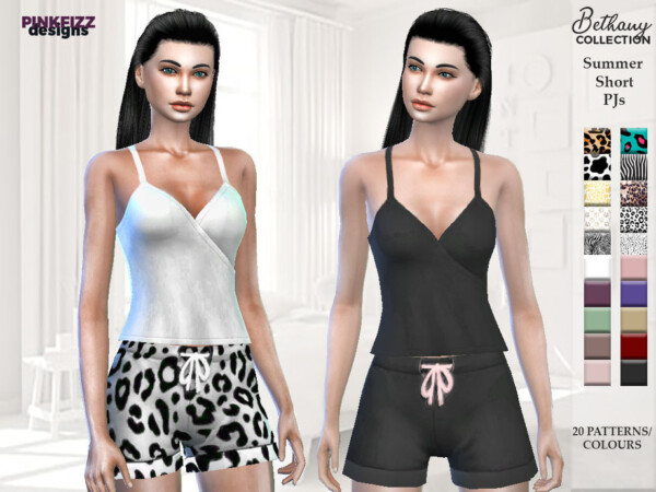 The Sims Resource: Bethany Summer Short Pajamas by Pinkfizzzzz