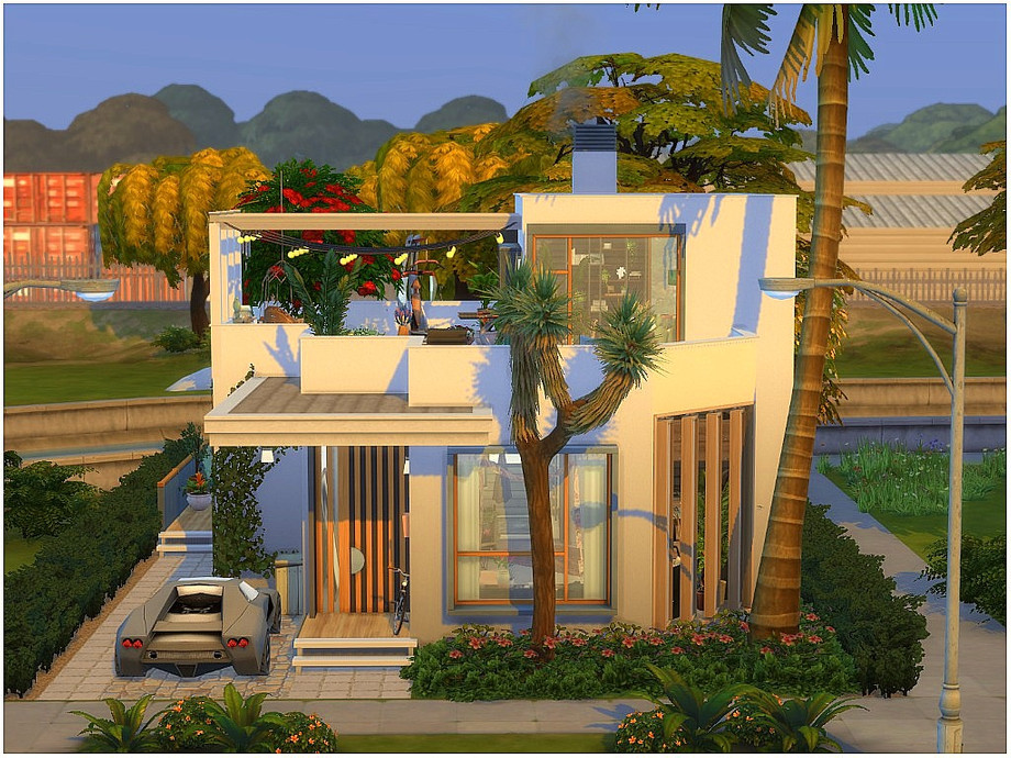 The Sims Resource: Boho Industrial House by lotsbymanal • Sims 4 Downloads