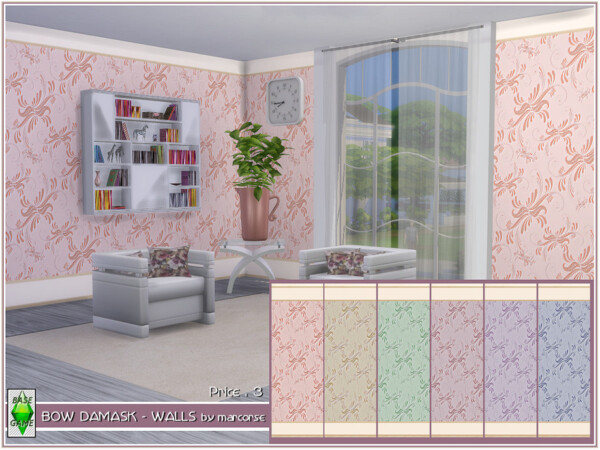 The Sims Resource: Bow Damask   Walls by marcorse