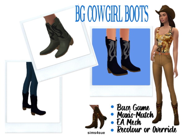 Sims 4 Sue: Cowgirls Boots
