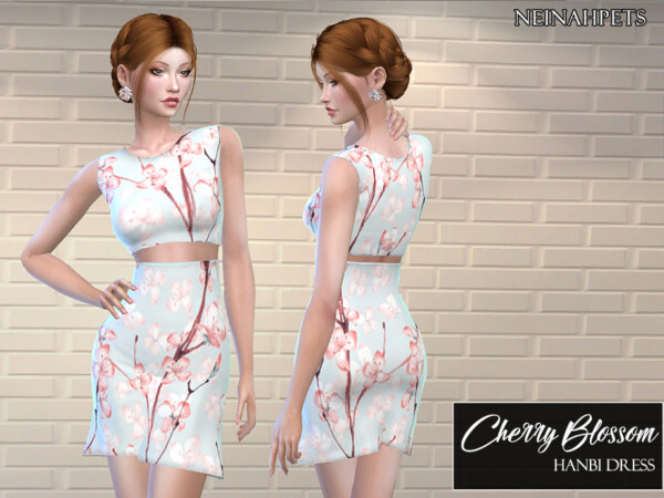The Sims Resource: Cherry Blossom Hanbi Dress by neinahpets