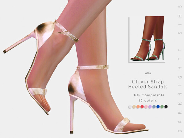 The Sims Resource: Clover Strap Heeled Sandals by DarkNighTt