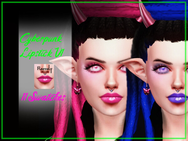 The Sims Resource: Cyberpunk Lipstick V1 by Reevaly