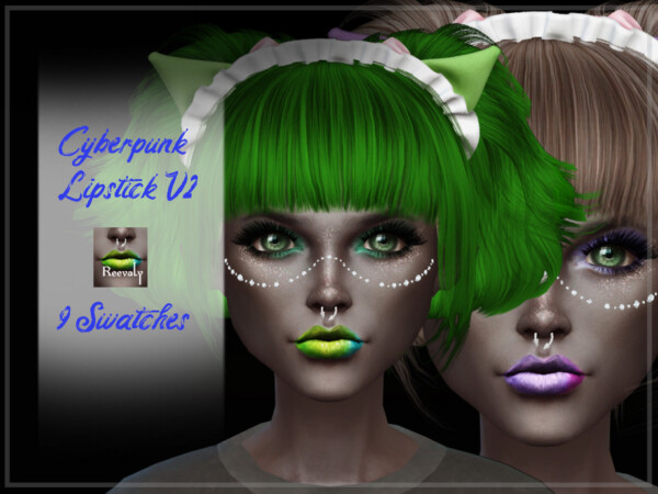 The Sims Resource: Cyberpunk Lipstick V2 by Reevaly