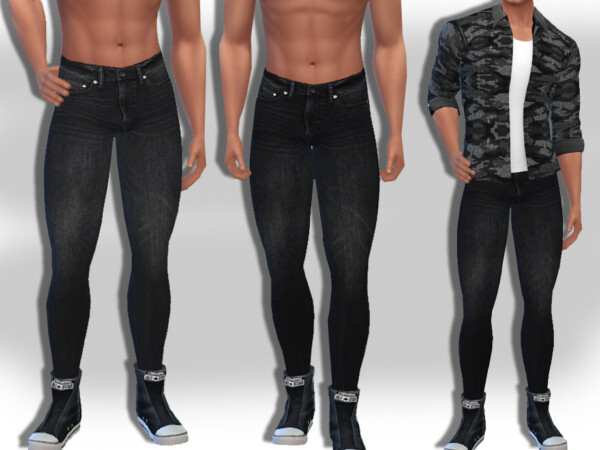The Sims Resource: Dark Fit Jeans by Saliwa