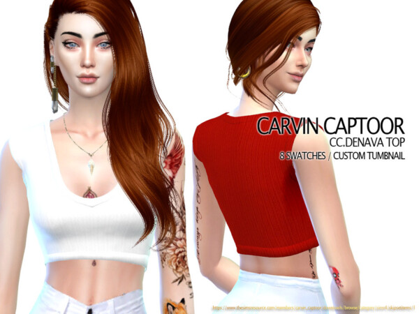 The Sims Resource: Denava Top by carvin captoor