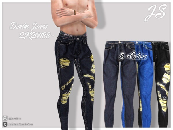 The Sims Resource: Denim Jeans 2K20488 by JavaSims