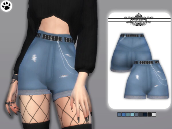 Denim Shorts With Chain Belt by MsBeary from TSR