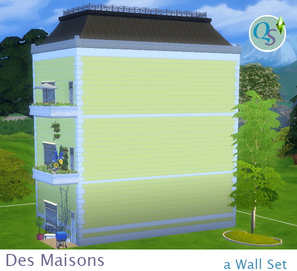Mod The Sims: Des Maisons wall set by whotookmycheese