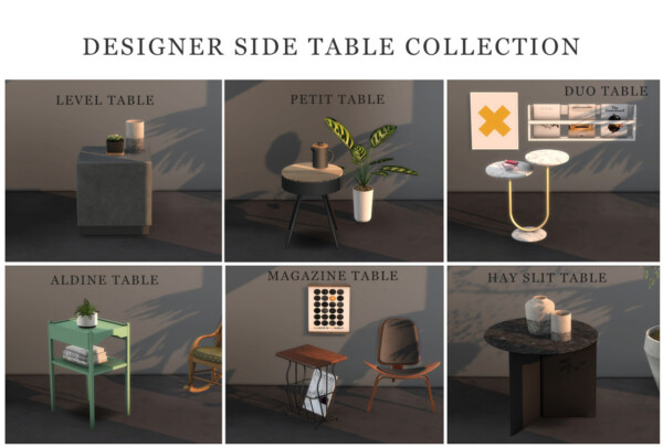 Leo 4 Sims: Designer Side Table Collection