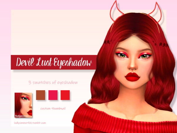The Sims Resource: Devil Lust Eyeshadow by LadySimmer94