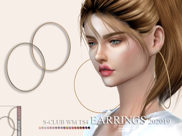 The Sims Resource: Earrings 202019 by S Club
