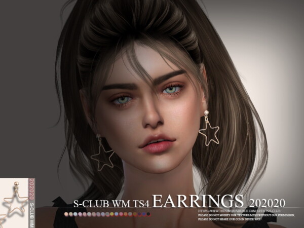 The Sims Resource: Earrings 202020 by S Club