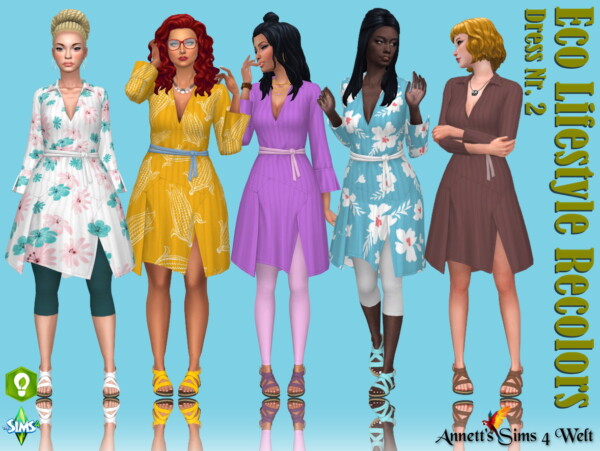 Annett`s Sims 4 Welt: Eco Lifestyle Recolors Dress Nr.2