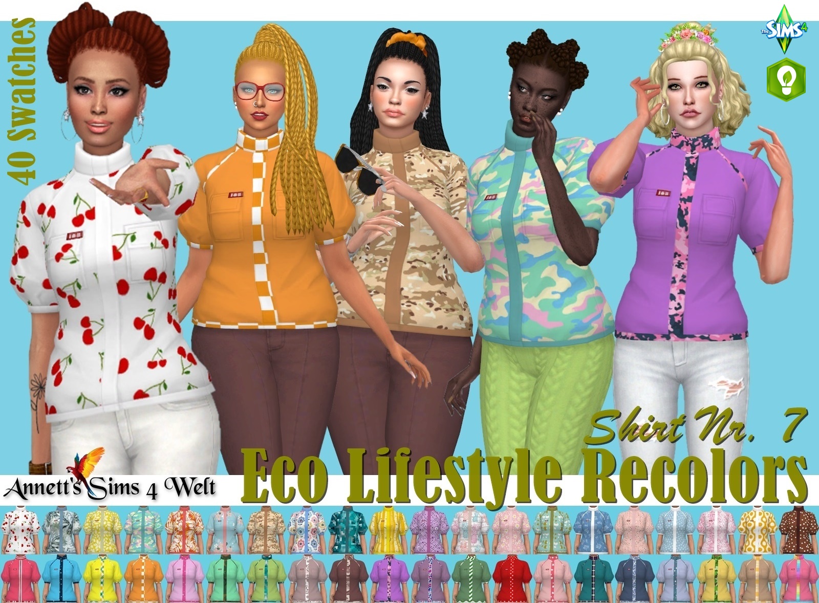 Eco Lifestyle Recolors Shirt Nr 7 At Annett S Sims 4 Welt Sims 4