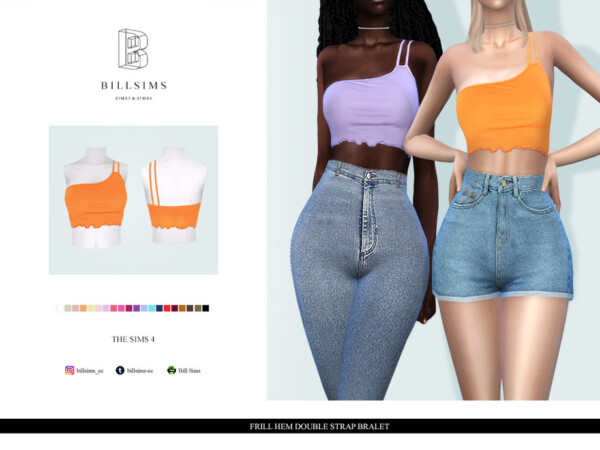 The Sims Resource: Frill Hem Double Strap Bralet by Bill Sims