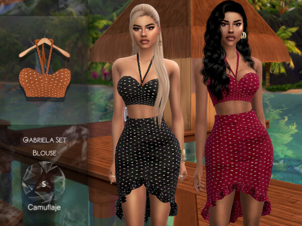 The Sims Resource: Gabriela Set Top by Camuflaje
