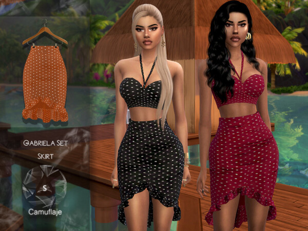 The Sims Resource: Gabriela Set Skirt by Camuflaje