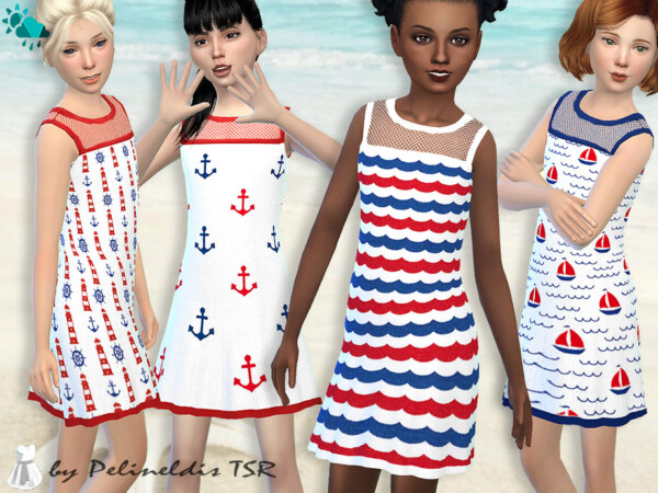 The Sims Resource: Girls Maritim Summer Dress by Pelineldis