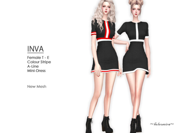 The Sims Resource: Inva A Line Mini Dress by Helsoseira