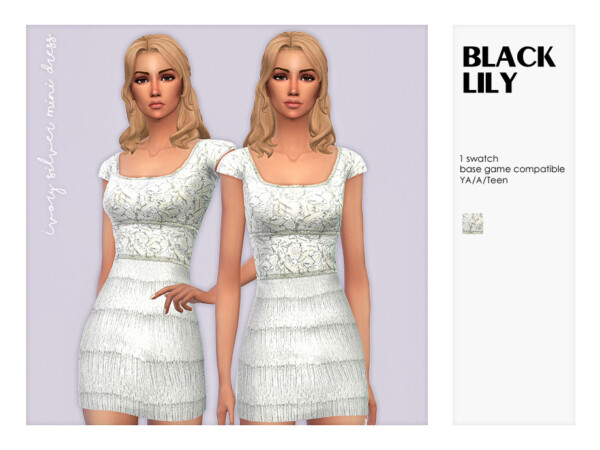 Ivory Silver Mini Dress by Black Lily from TSR