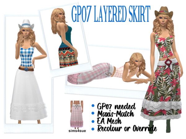 Sims 4 Sue: Layered Skirt