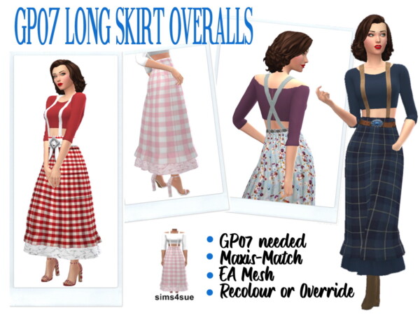 Sims 4 Sue: Long Skirt Overall
