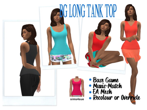 Sims 4 Sue: Long Tank Top