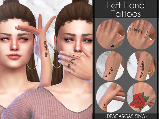 Descargas Sims: Left Hand Tattoos