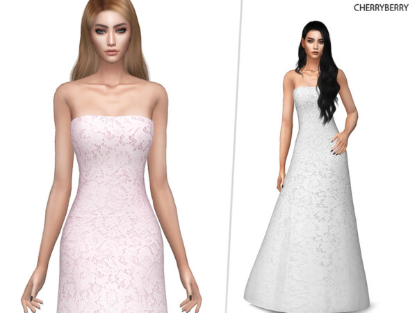 The Sims Resource: Linda Wedding Dress by CherryBerrySim
