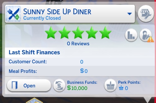 Maxed Restaurant Start at 5 Stars by spgm69 from Mod The Sims