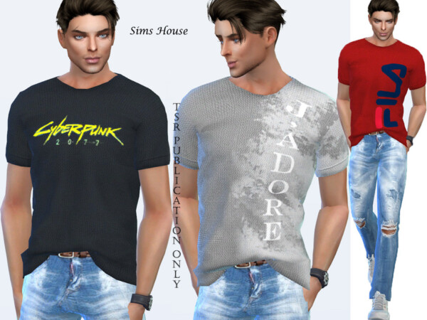 The Sims Resource: Mens logo t shirt by Sims House