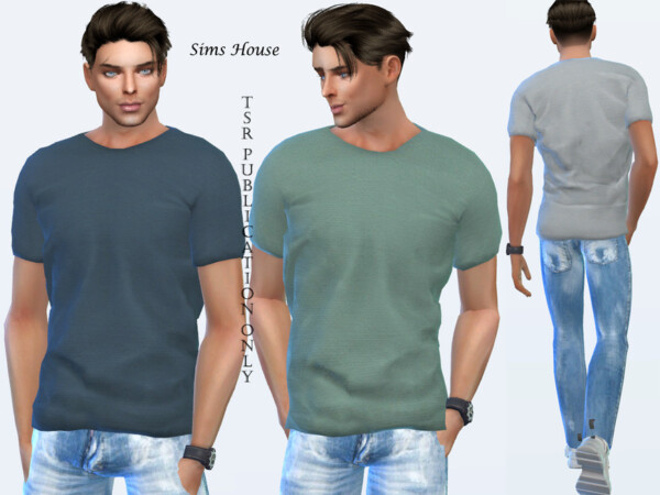 The Sims Resource: Mens t shirt unprinted not tucked by Sims House