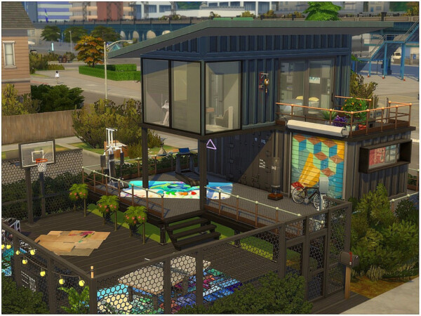 The Sims Resource: Metal Container House by lotsbymanal