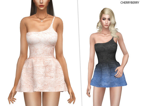 The Sims Resource: Mira Mini Dress by CherryBerrySim • Sims 4 Downloads