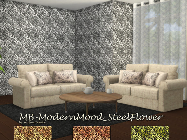 The Sims Resource: Modern Mood Steel Flower Walls by matomibotaki