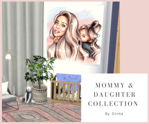 Mommy and Daughter Collection Rug and Paintings from Dinha Gamer