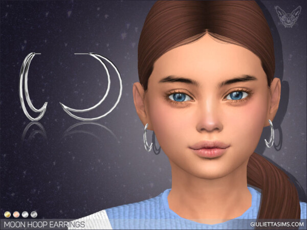 Giulietta Sims: Moon Hoop Earrings For Kids
