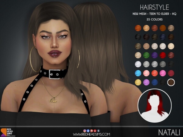 Red Head Sims: Natali hairstyle
