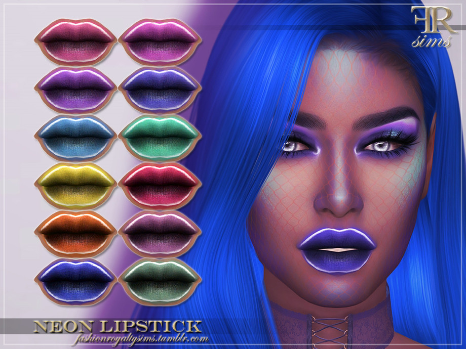 The Sims Resource: Neon Lipstick by FashionRoyaltySims • Sims 4 Downloads
