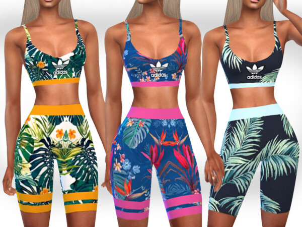 The Sims Resource: New Style Half Legging Athletic Outfits by Saliwa