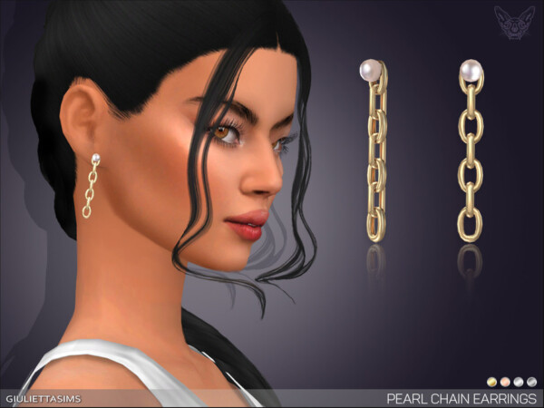 Pearl Chain Earrings by feyona from TSR