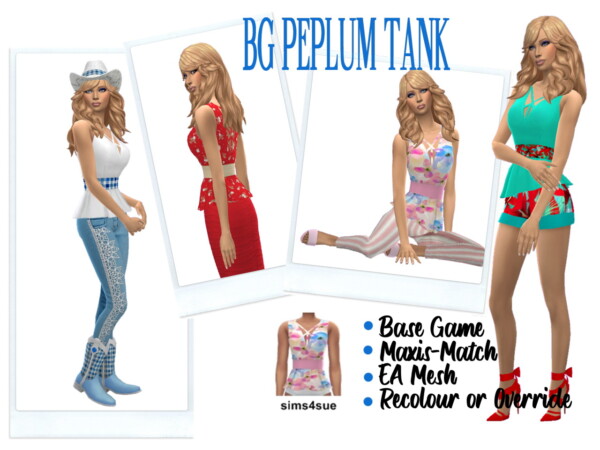 Sims 4 Sue: Peplum Tank Top