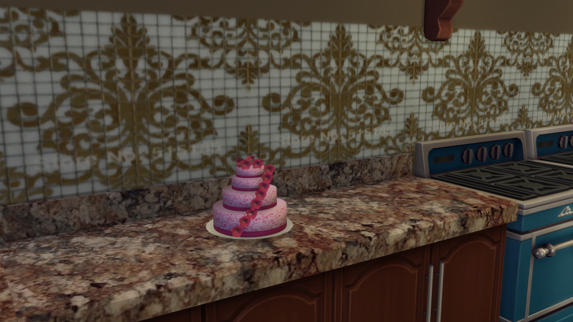 Mod The Sims Pink Rose Swirl Cake For Baking by Laurenbell2016 • Sims