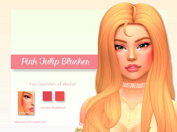The Sims Resource: Pink Tulip Blusher by LadySimmer94