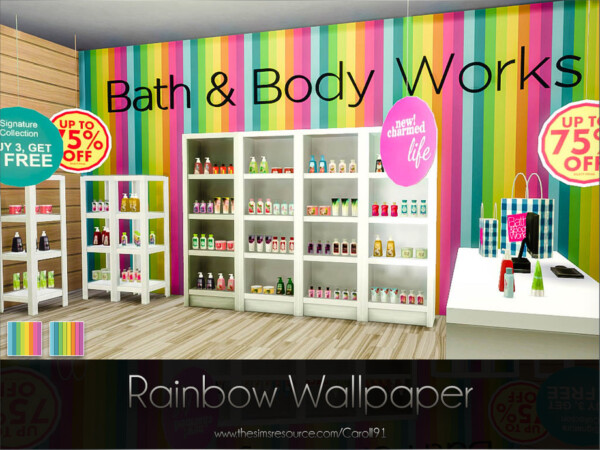 The Sims Resource: Rainbow Wallpaper by Caroll91