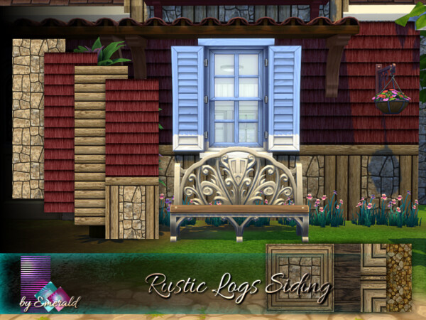 The Sims Resource: Rustic Logs Siding by emerald